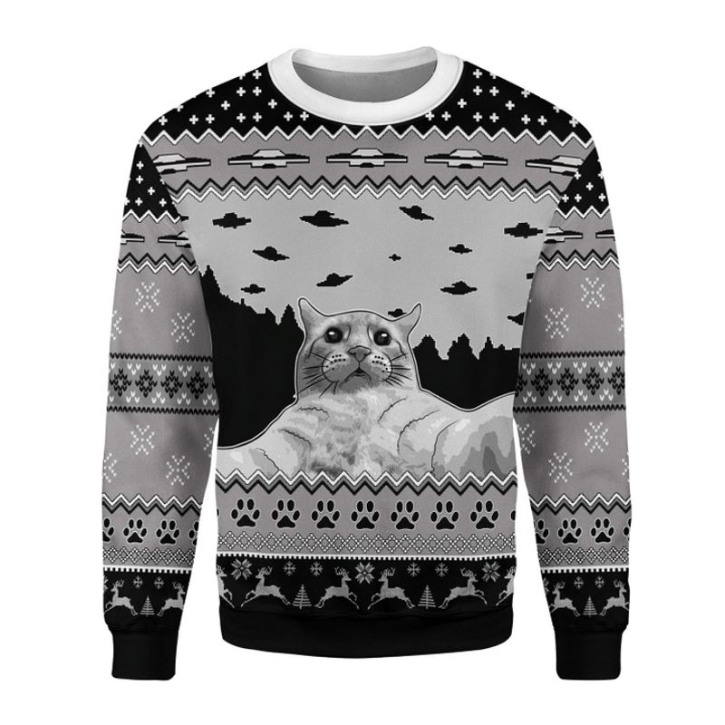 New 2021 UFO Cat Ugly Christmas Sweater