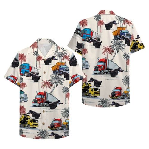 Trucker Truck Pattern Hawaiian Shirt