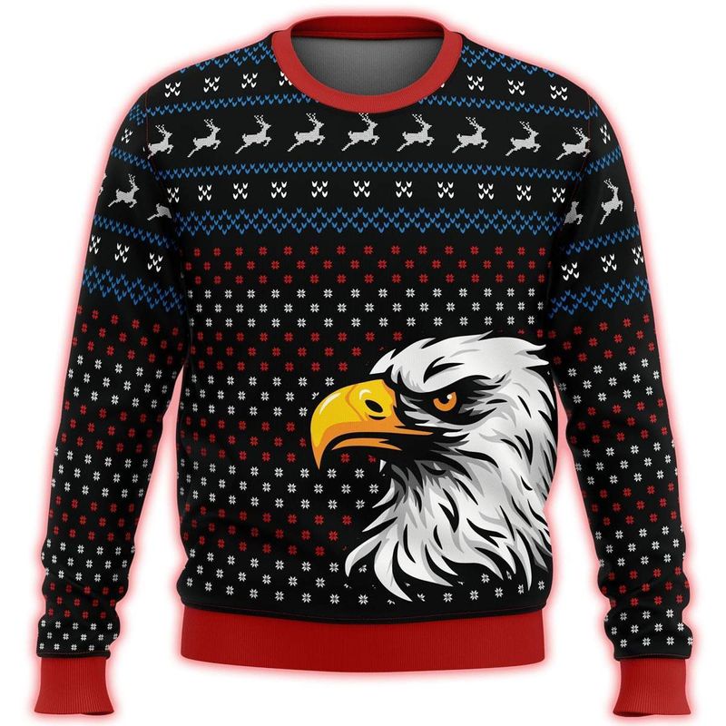 New 2021 Patriotic Eagle Ugly Christmas Sweater