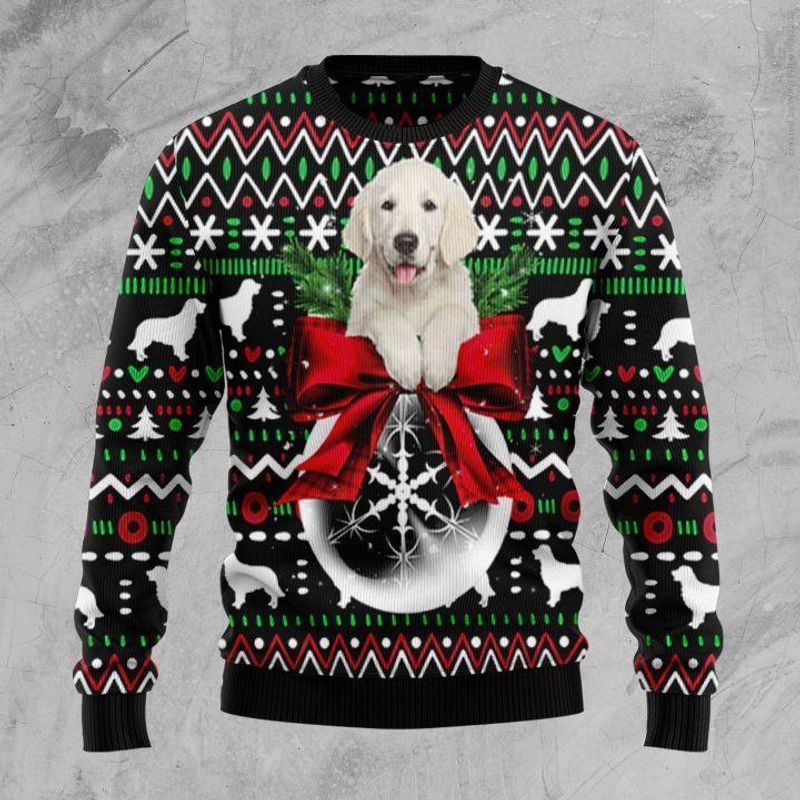 New 2021 Golden Retriever Dog Xmas Ball Ugly Christmas Sweater