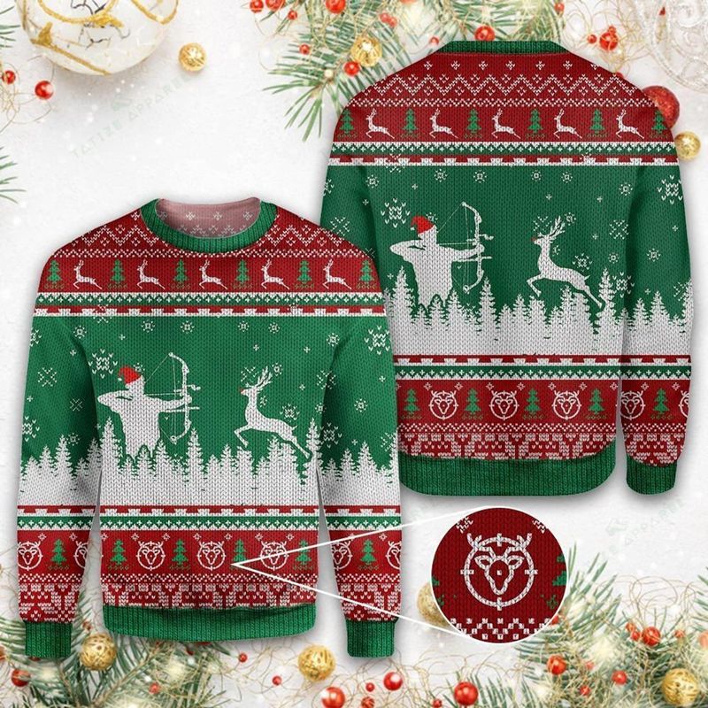 New 2021 Happy Christmas Deer Hunting Ugly Christmas Sweater