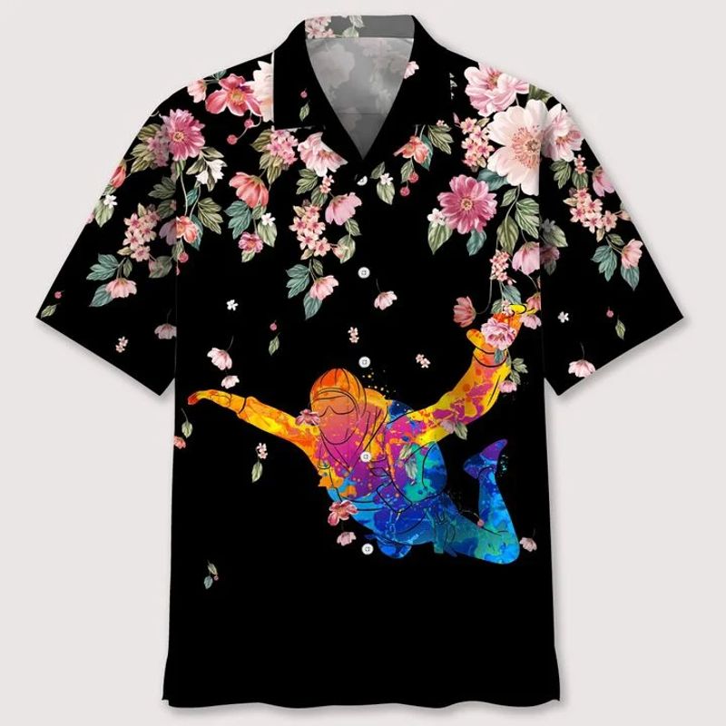 Skydiving Watercolors Flower Hawaiian Shirt