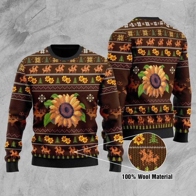 New 2021 Sunflower Wool Ugly Christmas Sweater