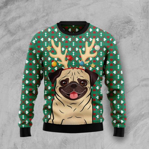 New 2021 Reindeer Pug Ugly Christmas Sweater