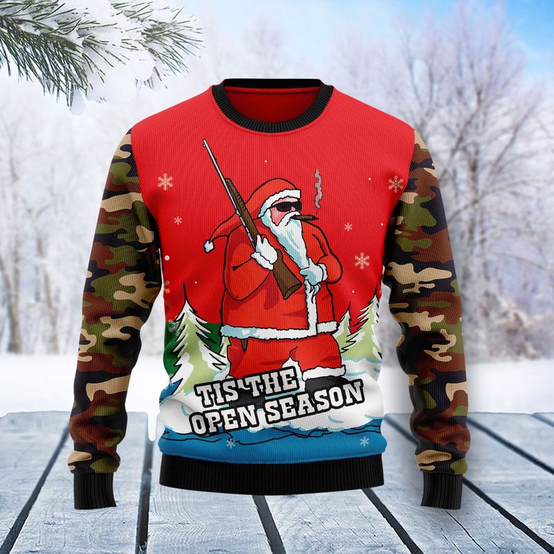 New 2021 Hunting Santa Christmas Ugly Christmas Sweater