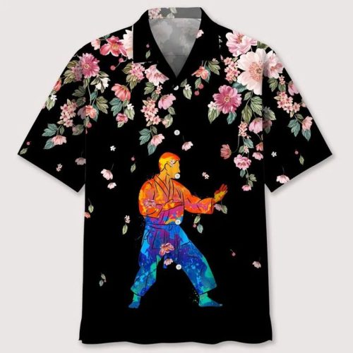 Karate Watercolors Flower Hawaiian Shirt