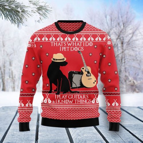 New 2021 Dog Guitar Ugly Christmas Sweater