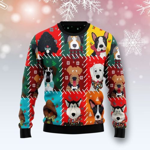 New 2021 Dog Face Ugly Christmas Sweater
