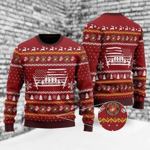 New 2021 U S Marine Corps Ugly Christmas Sweater