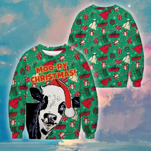 New 2021 Cow Moory Christmas Ugly Christmas Sweater