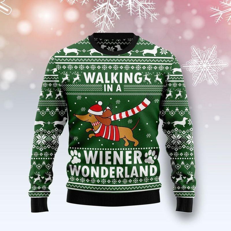 New 2021 Dachshund Weiner Wonderland Ugly Christmas Sweater