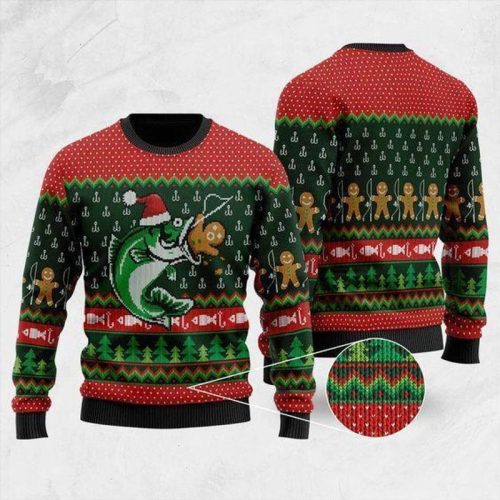 New 2021 Funny Fishing Ugly Christmas Sweater