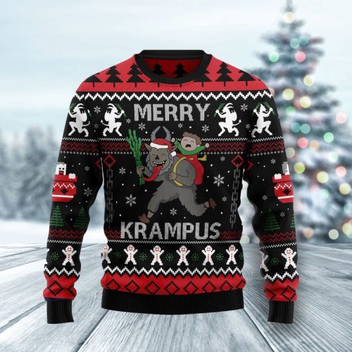 New 2021 Merry Krampus Ugly Christmas Sweater