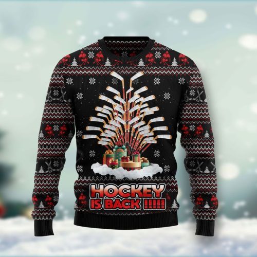New 2021 Hockey Is Back Ugly Christmas Sweater