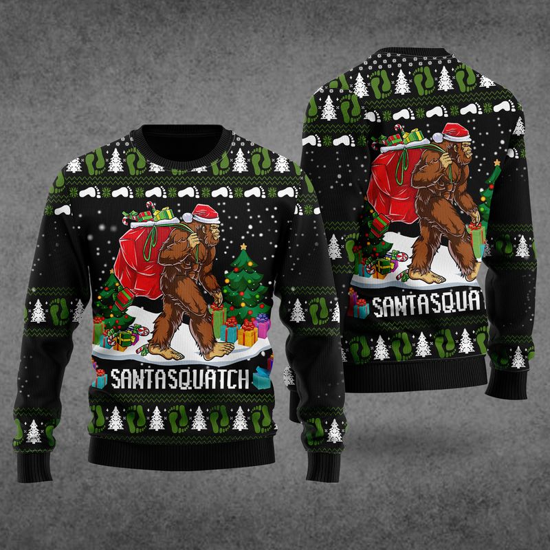New 2021 Bigfoot Santasquatch Ugly Christmas Sweater