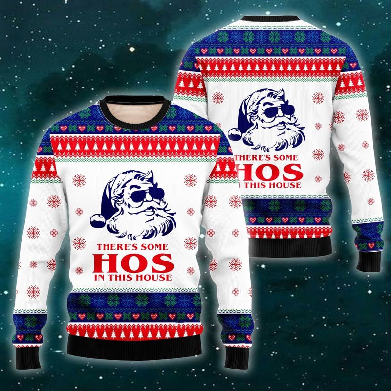 New 2021 Theres Some Hos In This House Ugly Christmas Sweater
