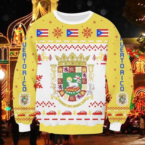 Puerto Rico Yellow Ugly Christmas Sweater