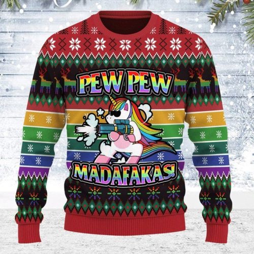 Crazy Unicorn Few Few Madafakas Ugly Christmas Sweater