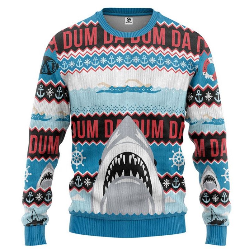 Shark Da Dum Ugly Christmas Sweater