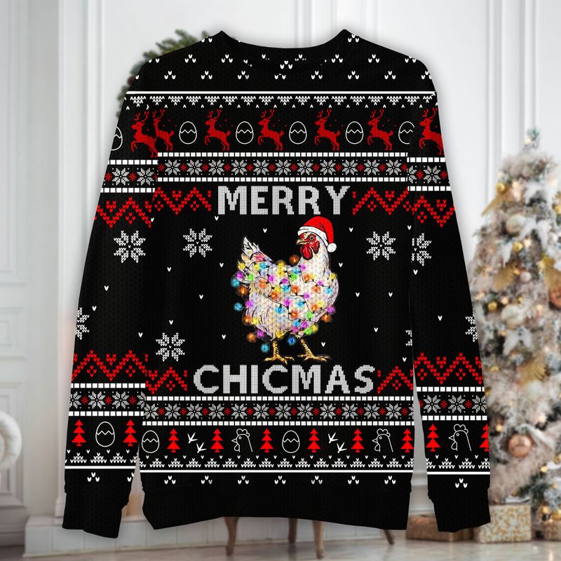 Chicken Merry Chickmas Ugly Christmas Sweater