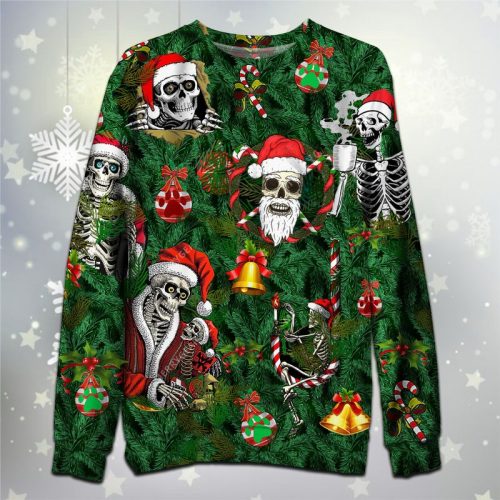 Skull Christmas Pattern Ugly Christmas Sweater