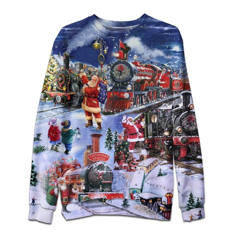 Santa Claus Christmas Coming In Town Ugly Christmas Sweater