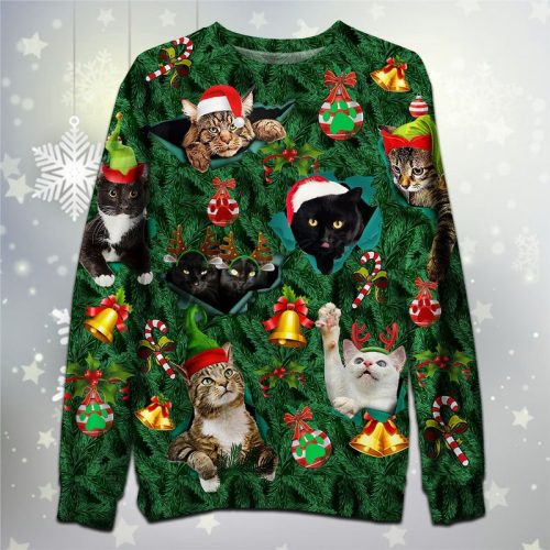 Cat Christmas Pattern Ugly Christmas Sweater