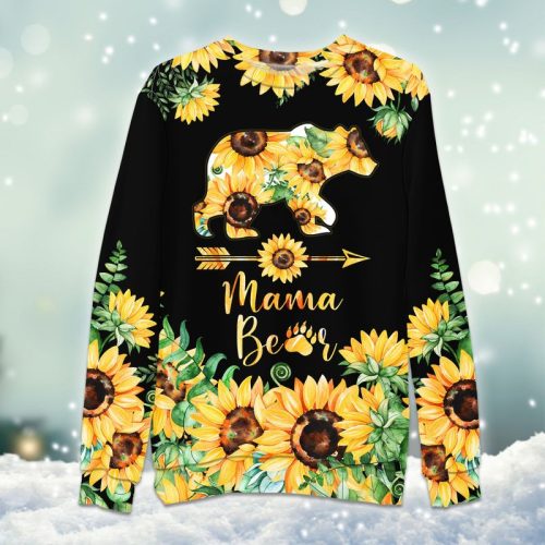 Mama Bear Sunflower Ugly Christmas Sweater