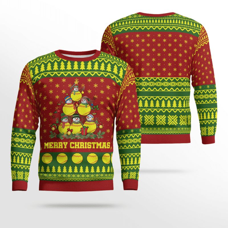 Merry Christmas Softball Ugly Christmas Sweater