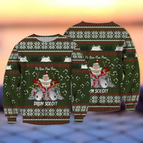 Santa Drum Solo Ugly Christmas Sweater