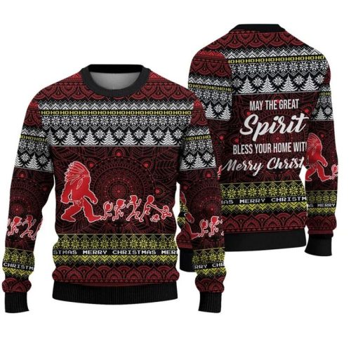 May The Great Spirit Bless You Native Spirit Ugly Christmas Sweater