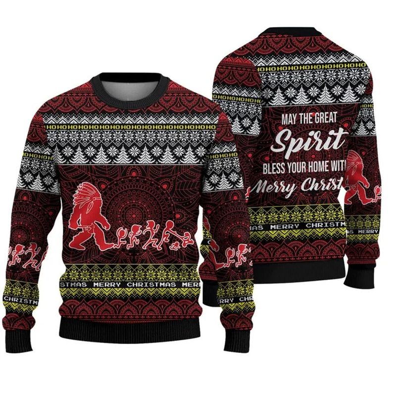 May The Great Spirit Bless You Native American Ugly Christmas Sweater