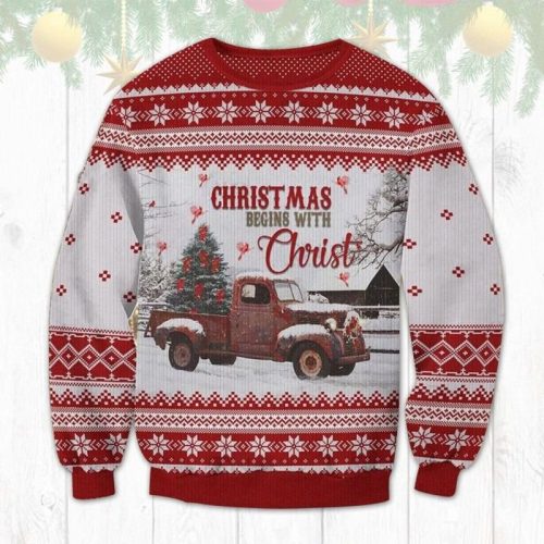 Christmas Begins With Christ Ugly Christmas Sweater