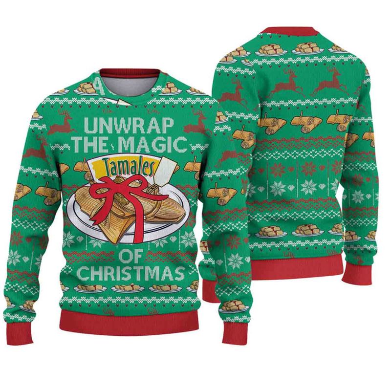 Unwrap The Magic Of Christmas Ugly Christmas Sweater