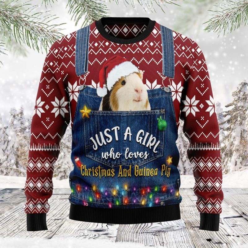 Just A Girl Who Loves Christmas And Guinea Pig Ugly Christmas Sweater
