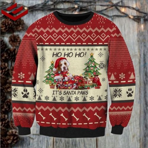 Beagle Ho Ho Ho Its Santa Paws Ugly Christmas Sweater