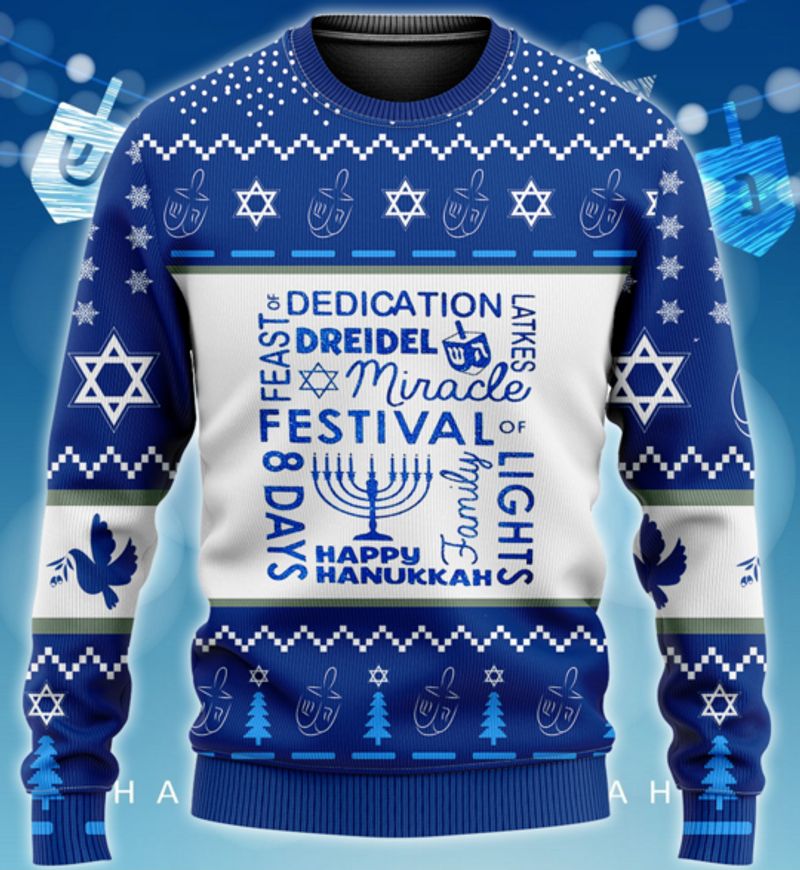Festival Happy Hanukkah Ugly Christmas Sweater