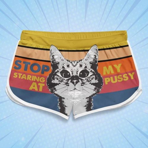 Cats Stop Staring At My Pussy Women Board Shorts