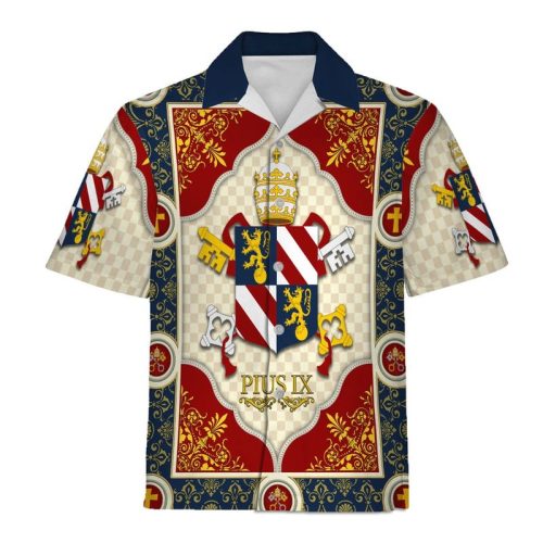 Pope Pius Ix Coat Of Arms Hawaiian Shirt