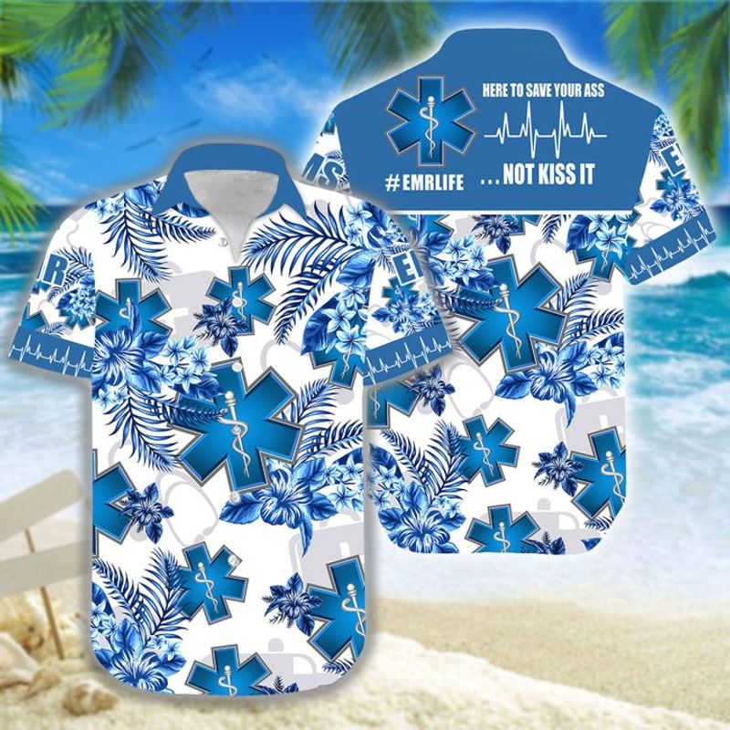EMR Life Logo Hawaiian Shirt Beach Short