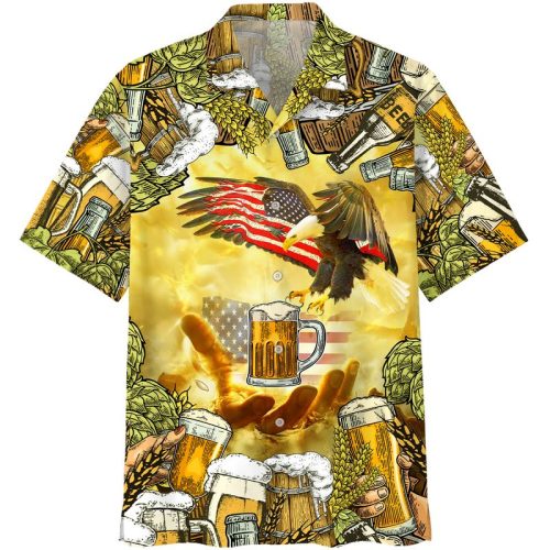 Eagles And Beer Hawaiian Shirt Beach Shorts