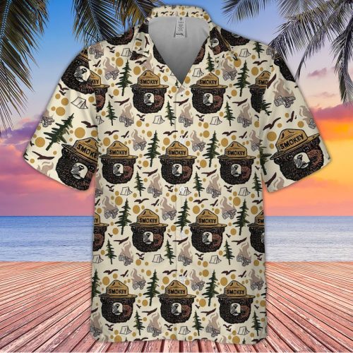 Camping Bear Hawaiian Shirt