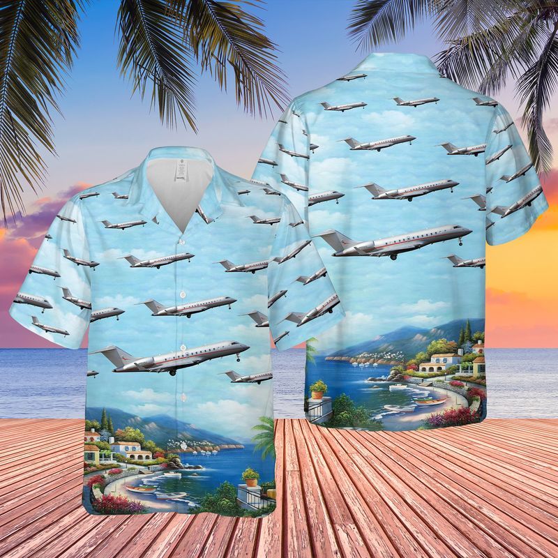 Vista Jet Bombardier BD 700 1 A 11 Global 5000 Hawaiian Shirt Beach Shorts