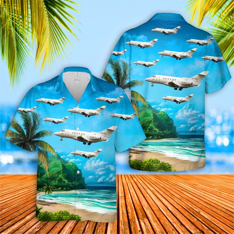 XO Jet Raytheon Hawker 800 XP Hawaiian Shirt Beach Short