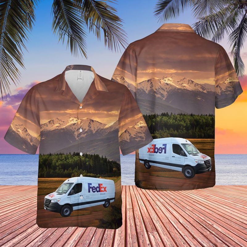 Fed Ex Ground Van Hawaiian Shirt Beach Short