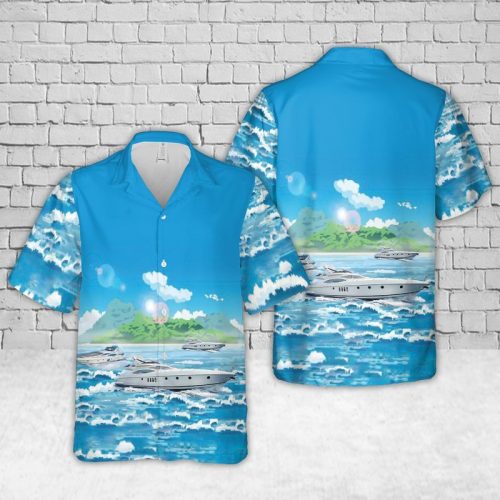 Azimut 68 Hawaiian Shirt Beach Shorts