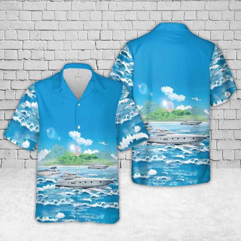 Azimut 68 Hawaiian Shirt Beach Shorts