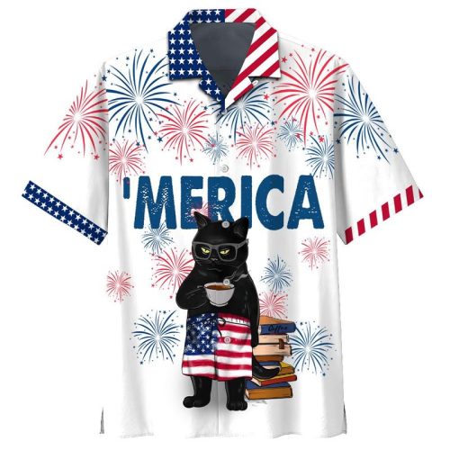 Black Cat Drink Coffee Hawaiian Shirt Beach Shorts