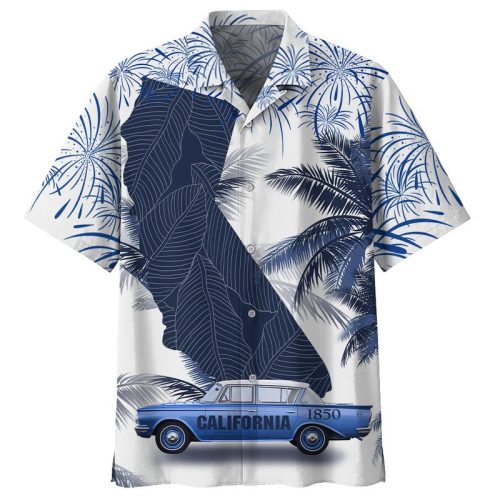 California Map Hawaiian Shirt Beach Shorts