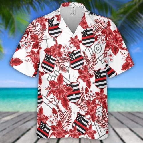 Firefighter Seamless Pattern Aloha Hawaiian Shirt